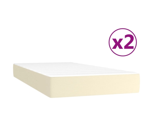 vidaXL Cama box spring con colchón cuero sintético crema 200x200 cm