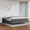 Cama box spring con colchón cuero sintético gris 200x200 cm