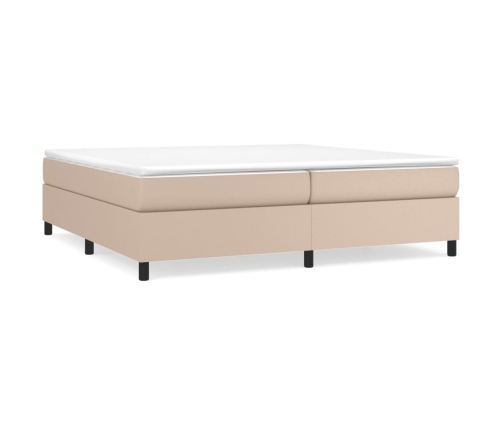 Cama box spring con colchón cuero sintético capuchino 200x200cm