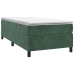 Cama box spring con colchón terciopelo verde oscuro 80x200 cm