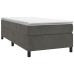 Cama box spring con colchón terciopelo gris oscuro 90x190 cm