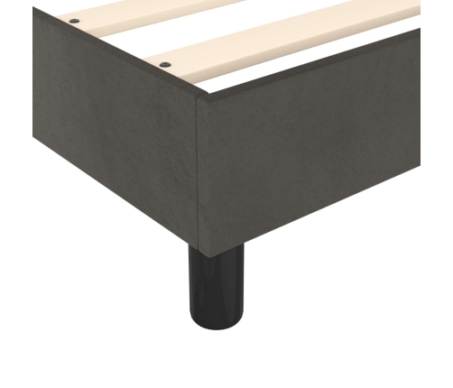 Cama box spring con colchón terciopelo gris oscuro 90x190 cm