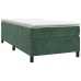 Cama box spring con colchón terciopelo verde oscuro 90x190 cm