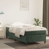 Cama box spring con colchón terciopelo verde oscuro 90x190 cm