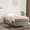 Cama box spring con colchón terciopelo gris claro 90x190 cm