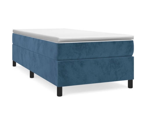 vidaXL Cama box spring con colchón terciopelo azul oscuro 90x200 cm