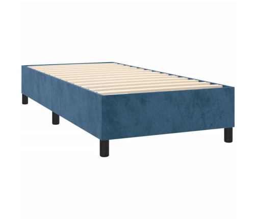 vidaXL Cama box spring con colchón terciopelo azul oscuro 90x200 cm