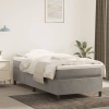 Cama box spring con colchón terciopelo gris claro 100x200 cm