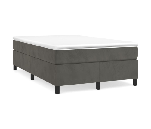 Cama box spring con colchón terciopelo gris oscuro 120x200 cm