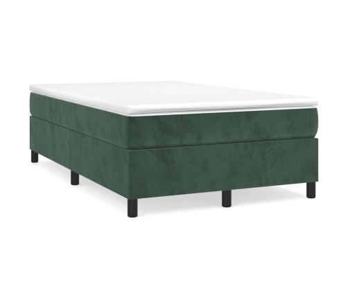 Cama box spring con colchón terciopelo verde oscuro 120x200 cm