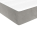 Cama box spring con colchón terciopelo gris claro 140x190 cm