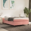 Cama box spring con colchón terciopelo rosa 140x190 cm