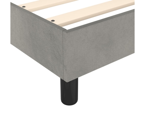 Cama box spring con colchón terciopelo gris claro 140x200 cm