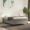 Cama box spring con colchón terciopelo gris claro 140x200 cm