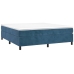 Cama box spring con colchón terciopelo azul oscuro 160x200 cm