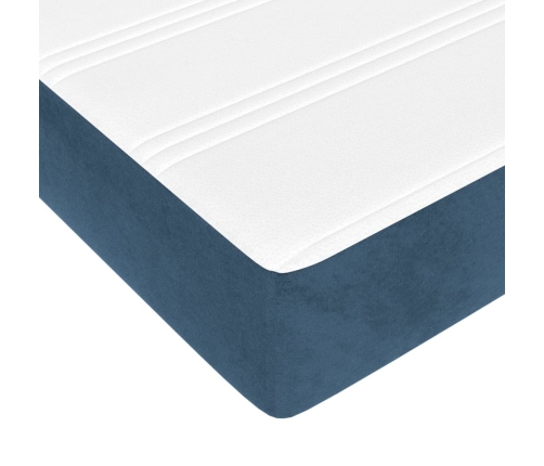 Cama box spring con colchón terciopelo azul oscuro 180x200 cm