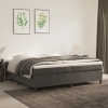 Cama box spring con colchón terciopelo gris oscuro 200x200 cm