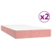 Cama box spring con colchón terciopelo rosa 200x200 cm