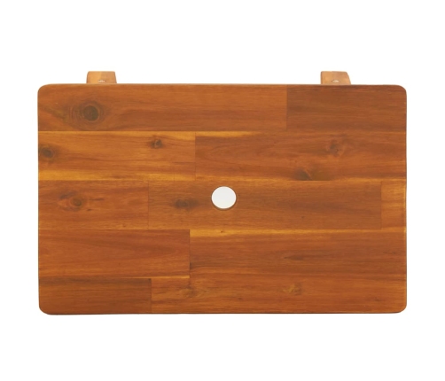 Taburete rectangular madera maciza de acacia 45x29x45 cm