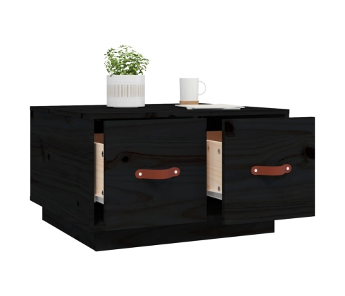 Mesa de centro de madera maciza de pino negro 60x53x35 cm