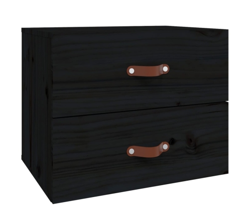 Mesitas de noche de pared 2 uds negro 50x36x40 cm