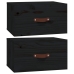 Mesitas de noche de pared 2 uds negro 40x29,5x22 cm