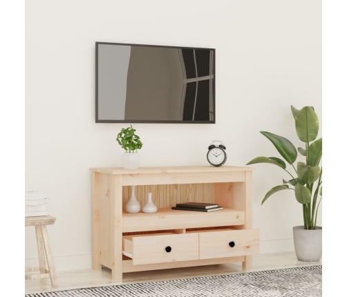 vidaXL Mueble de TV de madera maciza de pino 79x35x52 cm