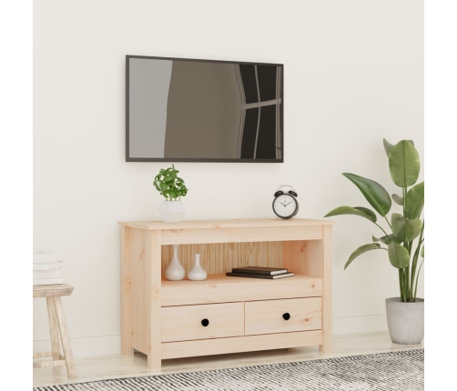 vidaXL Mueble de TV de madera maciza de pino 79x35x52 cm