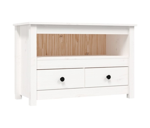 Mueble para TV de madera maciza de pino blanco 79x35x52 cm