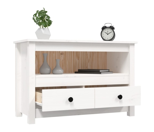 Mueble para TV de madera maciza de pino blanco 79x35x52 cm