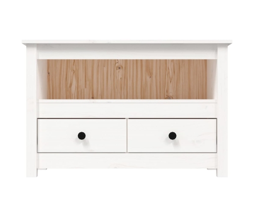 Mueble para TV de madera maciza de pino blanco 79x35x52 cm