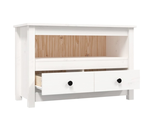 Mueble para TV de madera maciza de pino blanco 79x35x52 cm