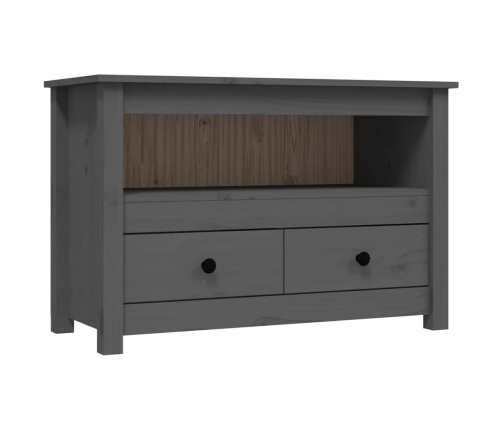 Mueble de TV de madera maciza de pino gris 79x35x52 cm