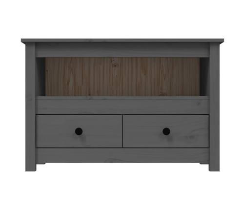 Mueble de TV de madera maciza de pino gris 79x35x52 cm