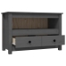 Mueble de TV de madera maciza de pino gris 79x35x52 cm