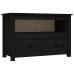 Mueble de TV de madera maciza de pino negro 79x35x52 cm