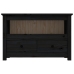 Mueble de TV de madera maciza de pino negro 79x35x52 cm