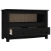 Mueble de TV de madera maciza de pino negro 79x35x52 cm