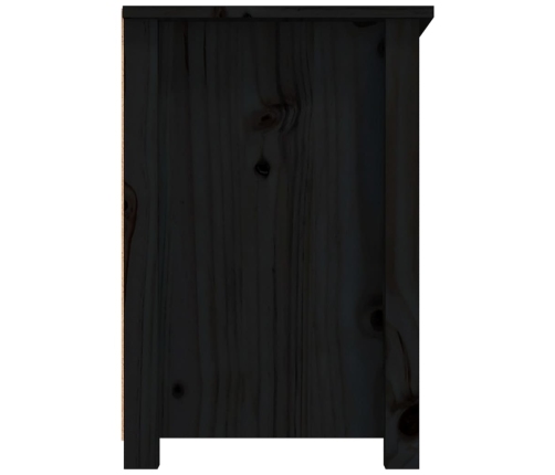 Mueble de TV de madera maciza de pino negro 79x35x52 cm