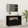 Mueble de TV de madera maciza de pino negro 79x35x52 cm