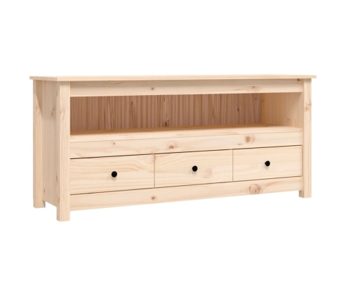 Mueble de TV de madera maciza de pino 114x35x52 cm