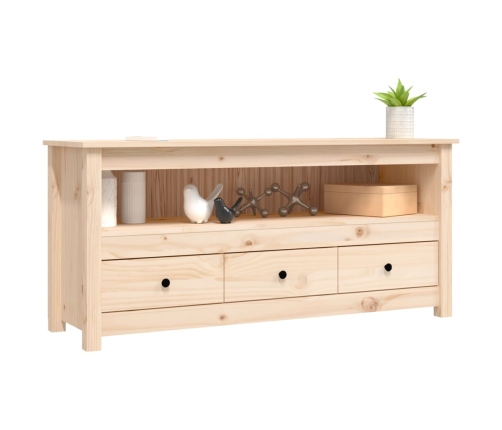 Mueble de TV de madera maciza de pino 114x35x52 cm