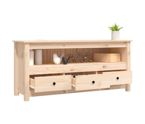 Mueble de TV de madera maciza de pino 114x35x52 cm