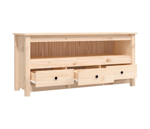 Mueble de TV de madera maciza de pino 114x35x52 cm