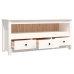 Mueble para TV de madera maciza de pino blanco 114x35x52 cm