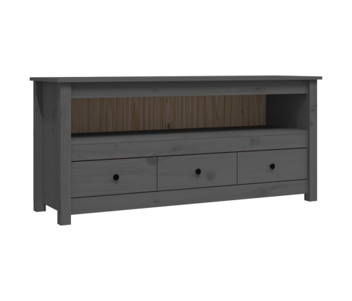 vidaXL Mueble de TV de madera maciza de pino gris 114x35x52 cm