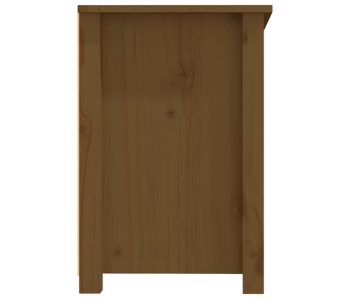 Mueble de TV madera maciza de pino marrón miel 114x35x52 cm