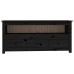 Mueble de TV de madera maciza de pino negro 114x35x52 cm