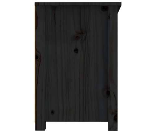 Mueble de TV de madera maciza de pino negro 114x35x52 cm