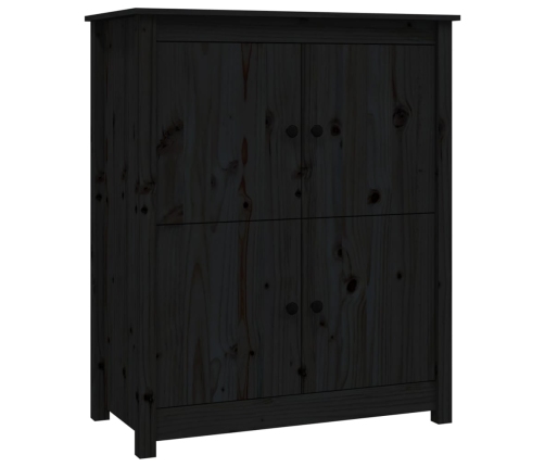 Aparador de madera maciza de pino negro 83x41,5x100 cm